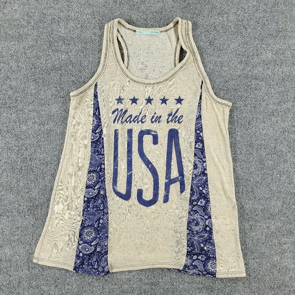 Maurices Tank Top Women's Medium Brown Tan Round Neck Sleeveless Made In USA  Sh - Picture 1 of 11